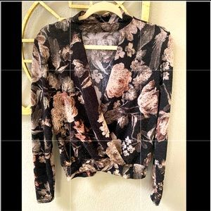 BKE Boutique Floral Blouse With Choker Collar